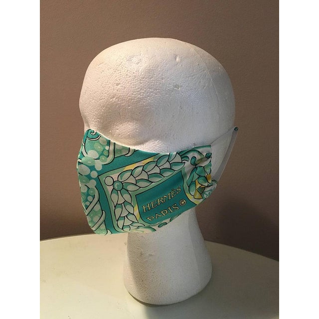 Handmade Vintage Hermes Scala Silk Scarf Face Mask For Sale - Image 10 of 10