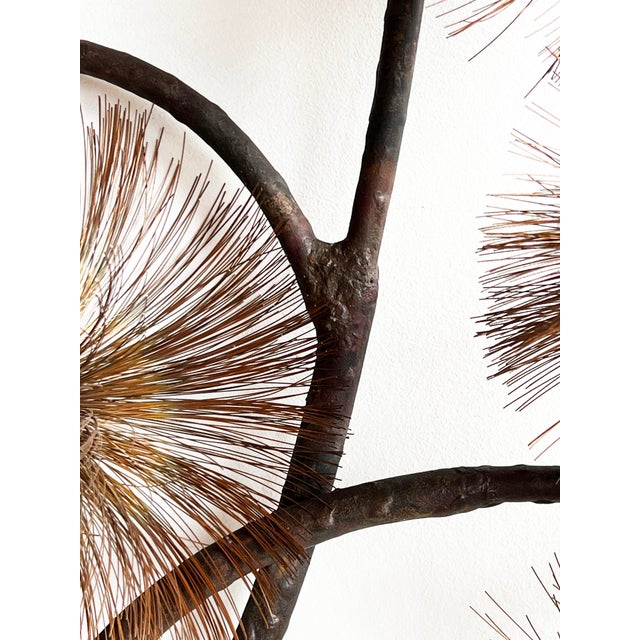 Metal Vintage Brutalist John Steck Copper Pom Pom 'Desert Flowers' Wall Sculpture For Sale - Image 7 of 7