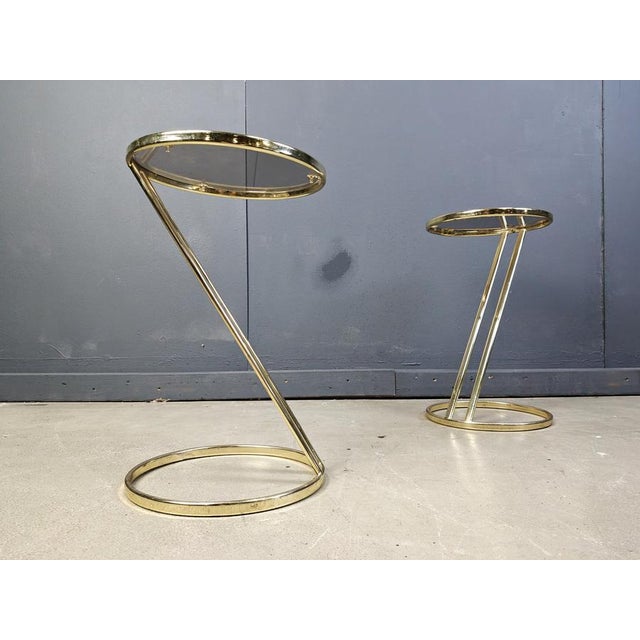 Metal Vintage Brass Side Tables, 1970s, Set of 2 For Sale - Image 7 of 11