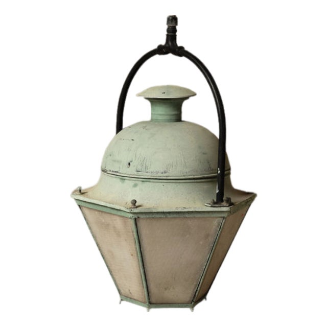 19th Century French Copper Lantern With Handle For Sale