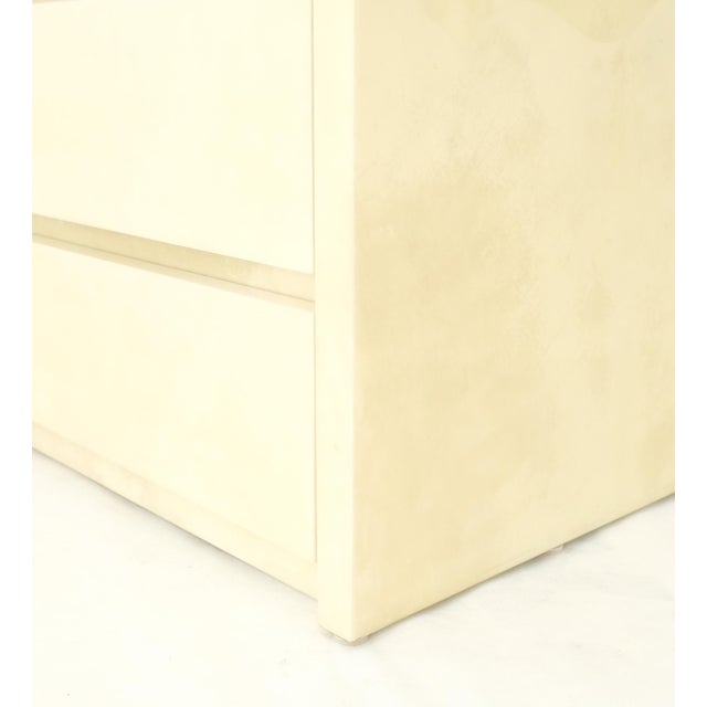 Two Part Side by Side Racetrack Buffed Lacquered Goatskin Dresser Credenza Mint! For Sale - Image 17 of 18