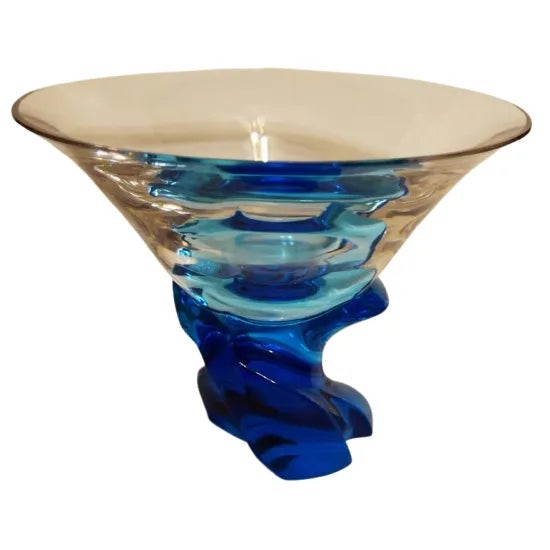 French St Louis Saint-Louis Eole 1989 Crystal Eole Vase Art Glass Bowl French Crystal 1989 For Sale - Image 3 of 5