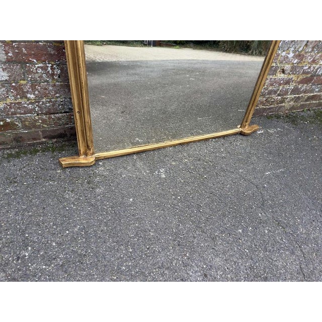 Large Antique English Gilt Arched Top Overmantle Mirror, 19th Century For Sale - Image 5 of 7