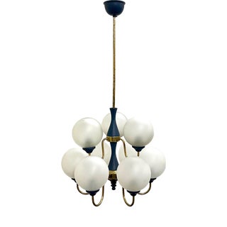 Mid-Century German Brass 8-Arm Chandelier, 1970s For Sale