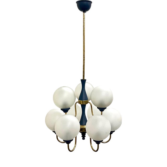 Mid-Century German Brass 8-Arm Chandelier, 1970s For Sale