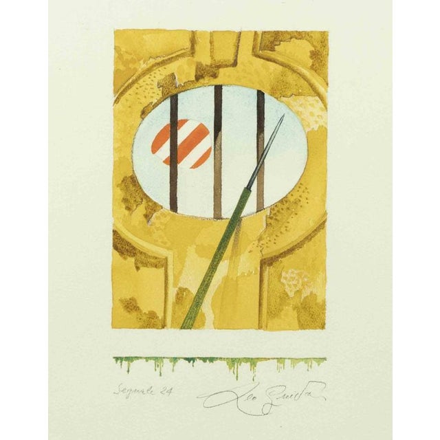 Leo Guida, Signal 24, 1970s, Watercolor, Framed For Sale - Image 4 of 4