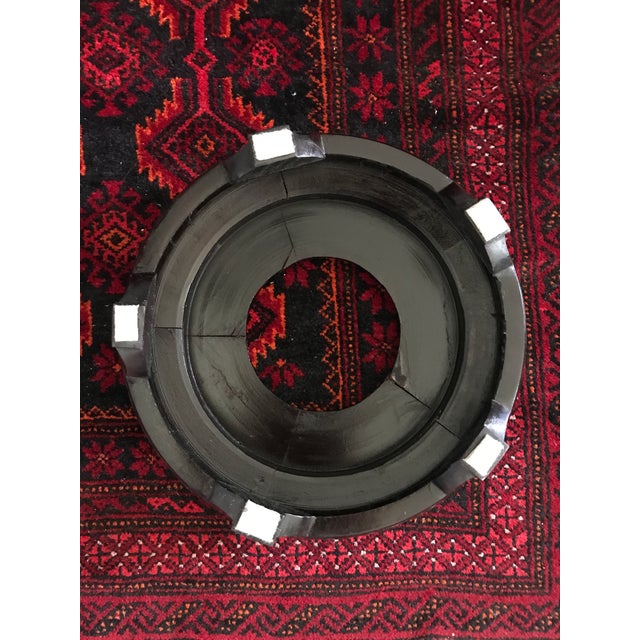 Wood Very Large Ornate Chinese Dark Ebony Brown Rosewood Display Stand or Pedestal 10" For Sale - Image 7 of 7