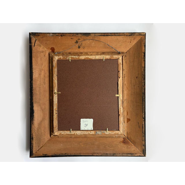 “Rodeo” Black Abstract Art in 1860's Antique Frame, Transitional Living Room Art by JTS For Sale - Image 9 of 10