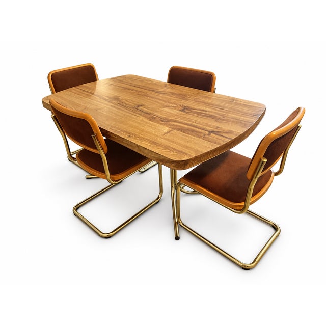 1981 Douglas Furniture of California Dining Table and Four Cantilever Chairs — 5 Pieces For Sale - Image 11 of 12