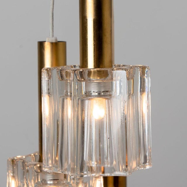 Glass Cascading Glass and Brass Pendant fro Peill Putzler, 1970s For Sale - Image 7 of 18