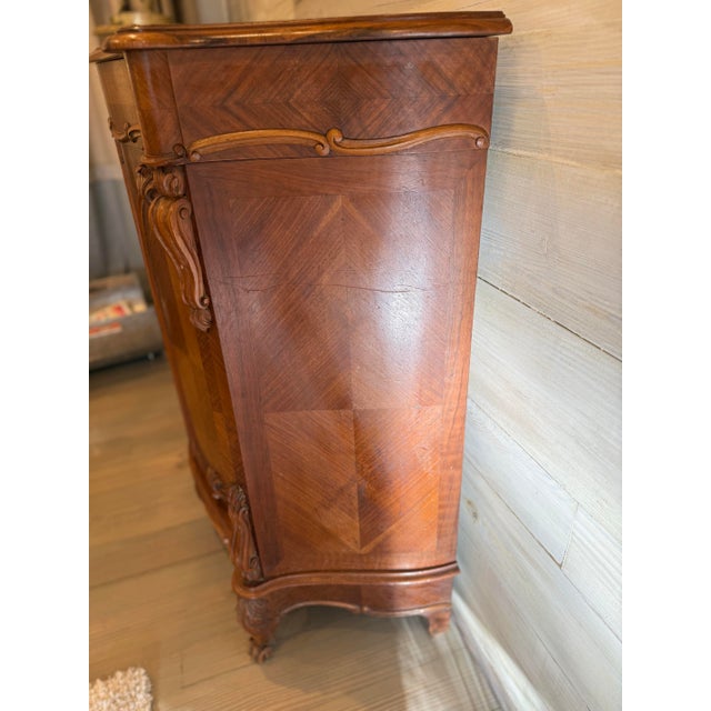 Antique French Provincial Walnut Cabinet With Parquetry Doors For Sale - Image 10 of 12