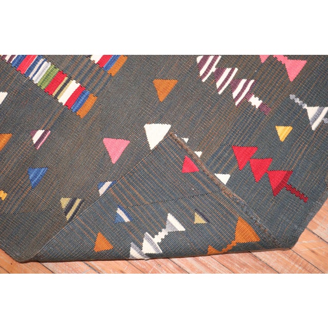 Accent size Persian Kilim from the late 20th century with what looks like a colorful horse surrounded by small trees on a...