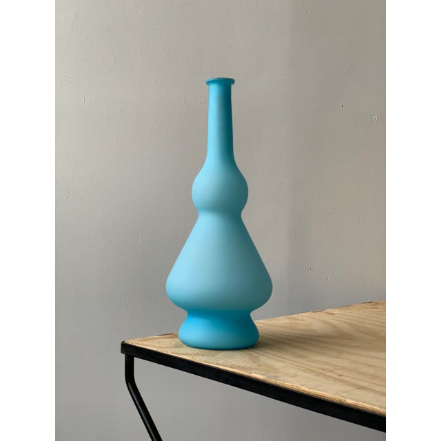 Glass 1960s Vintage Satin Glass Knobbed Vase For Sale - Image 7 of 7