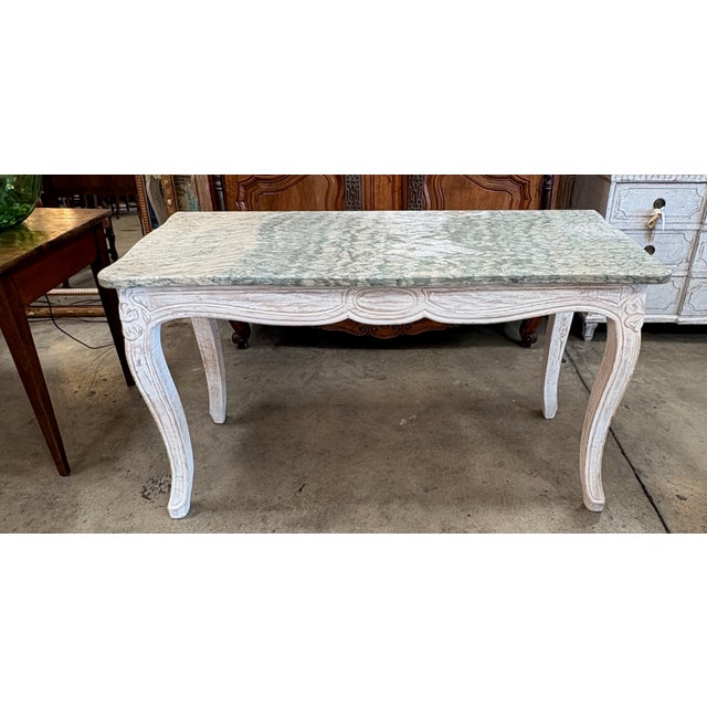 French 19th Century French Louis XV Style Marble Top Console Table For Sale - Image 3 of 13