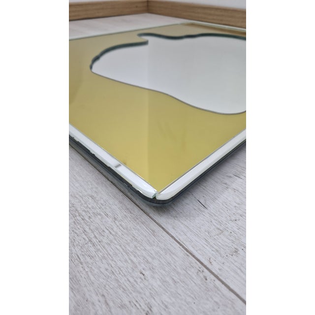 Mirror with Shaped Yellow Decoration, 1990s For Sale - Image 4 of 12