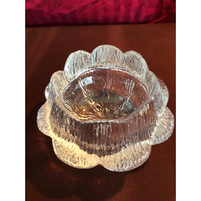 Classic mid century design by Holmegaard, Denmark. Beautiful when lit by candlelight.