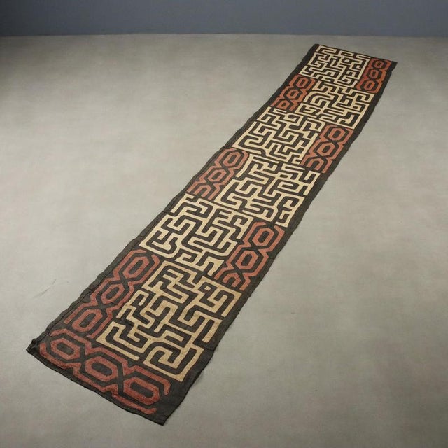 Royal Ntshak Raffia Fabric with Labyrinth Kuba Art For Sale - Image 9 of 12