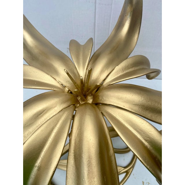 1960s 1960s Arthur Court Style Gilt Metal Lyli Side Table . For Sale - Image 5 of 12