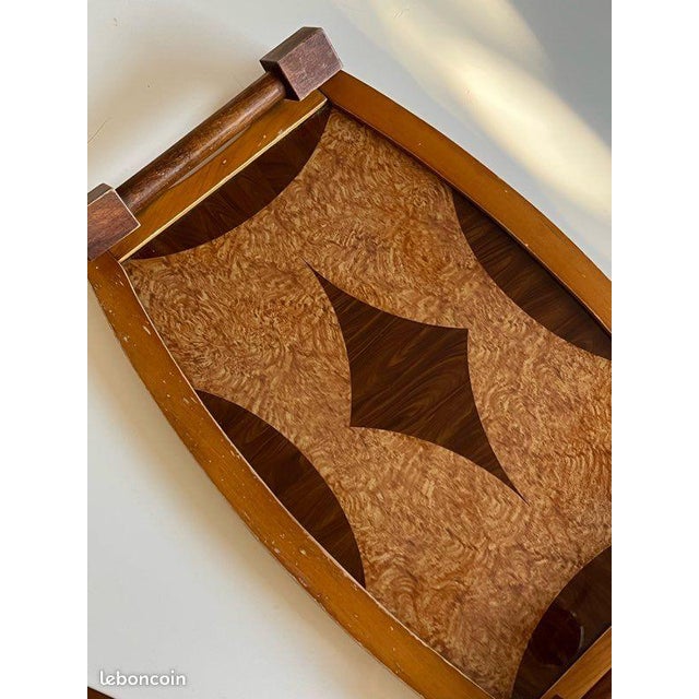Brown Vintage Art Deco Wooden Marquetry Tray, 1930s For Sale - Image 8 of 12