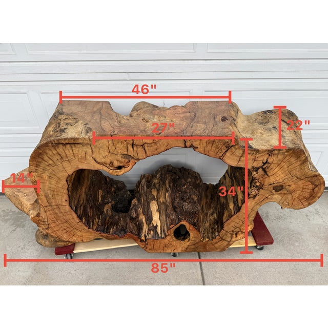 1990s Statement Live-Edge Mango Wood "Window" Slab For Sale - Image 4 of 18