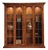 Italian Walnut Display Cabinet With Leaded Glass Doors For Sale