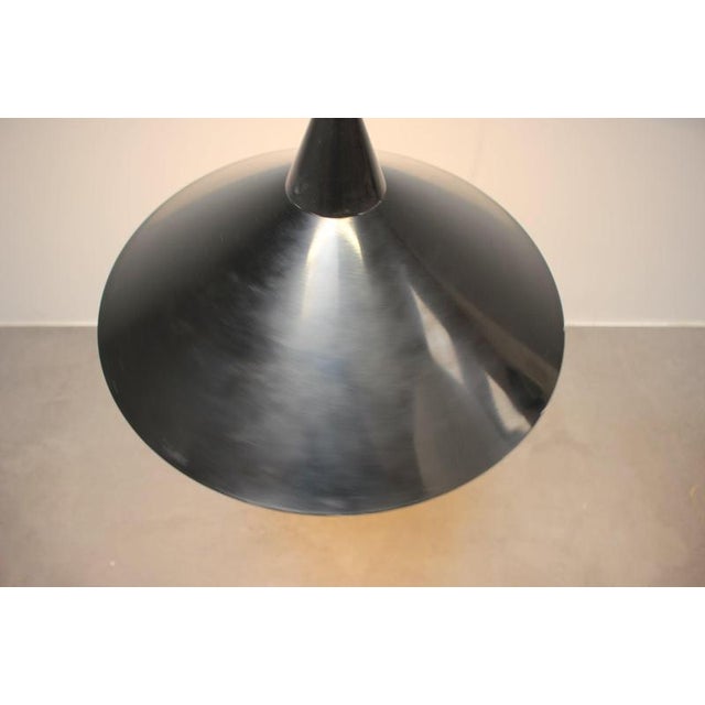 Czechoslovakian Space Age Pendant Lamp in Black Metal, 1970s For Sale - Image 10 of 12