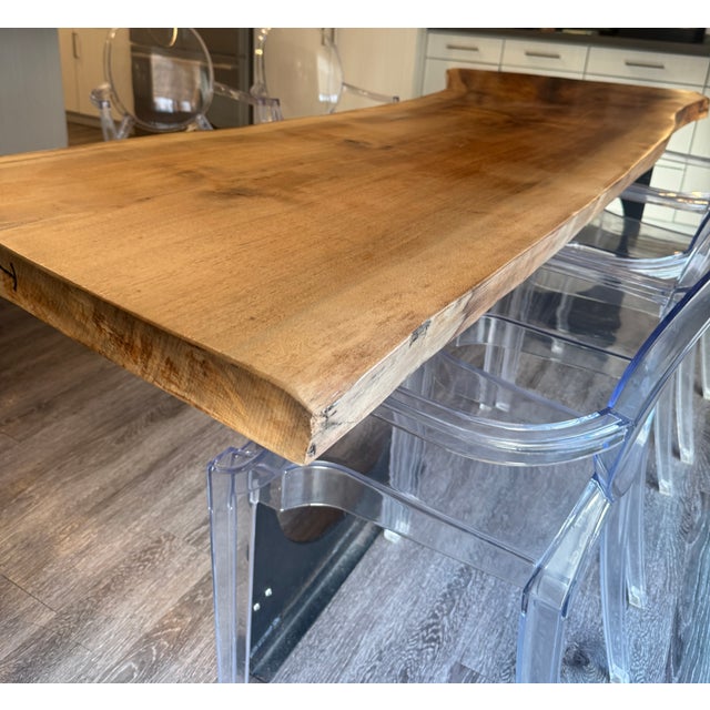 Contemporary Live Edge Custom Dining Table For Sale - Image 3 of 14