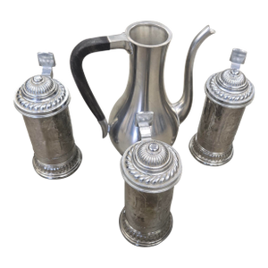 Vintage Silver-Plated Pitcher & Tankard Set - Mid-Century Modern Barware or Tea Service