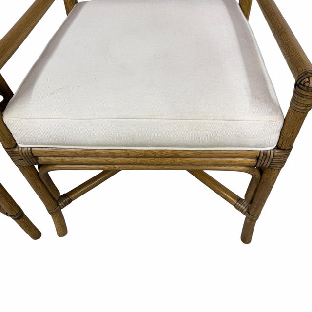 Vintage Bamboo Mid Century Style Dining Chairs - A Pair For Sale - Image 6 of 9