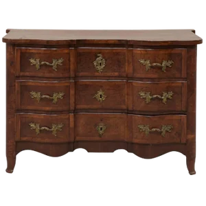 Period Baroque Swedish Wood Chest With Serpentine Front, Circa 1725