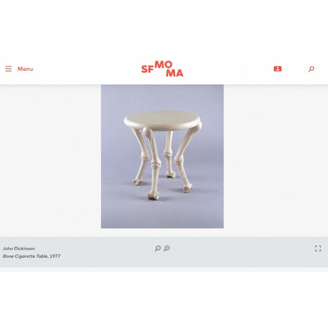 John Dickinson Rare Bone Cigarette Side Table 1977 For Sale - Image 9 of 9