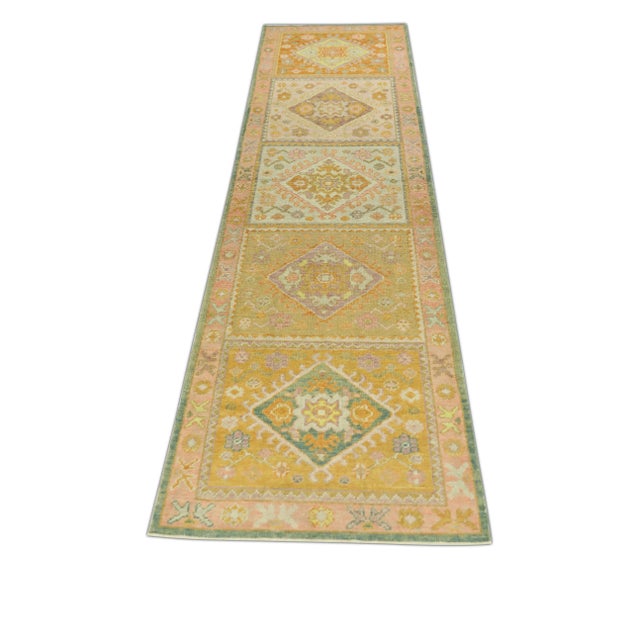 Turkish Modern Turkish Oushak Rug 3'1" x 11'8" For Sale - Image 3 of 6