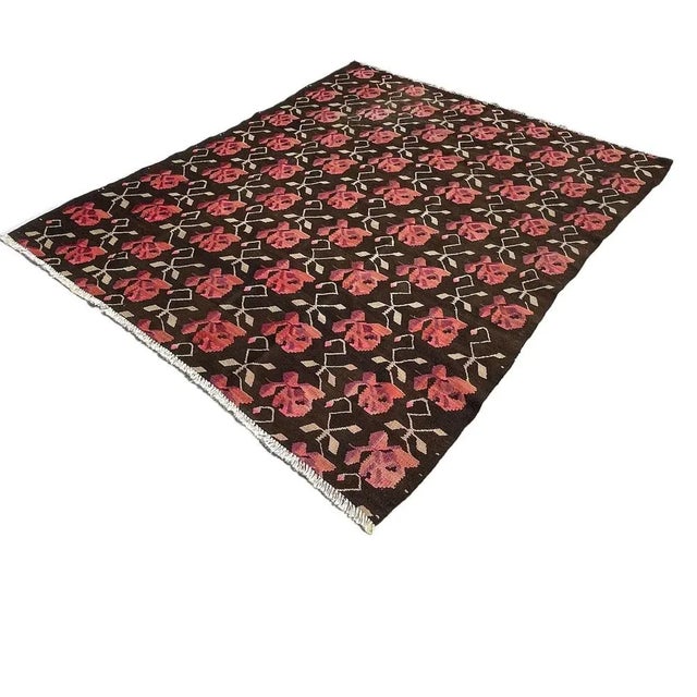 This traditional Turkish kilim rug, also known as a vintage Anatolian Turkish kilim, is a stunning piece measuring 179 by...