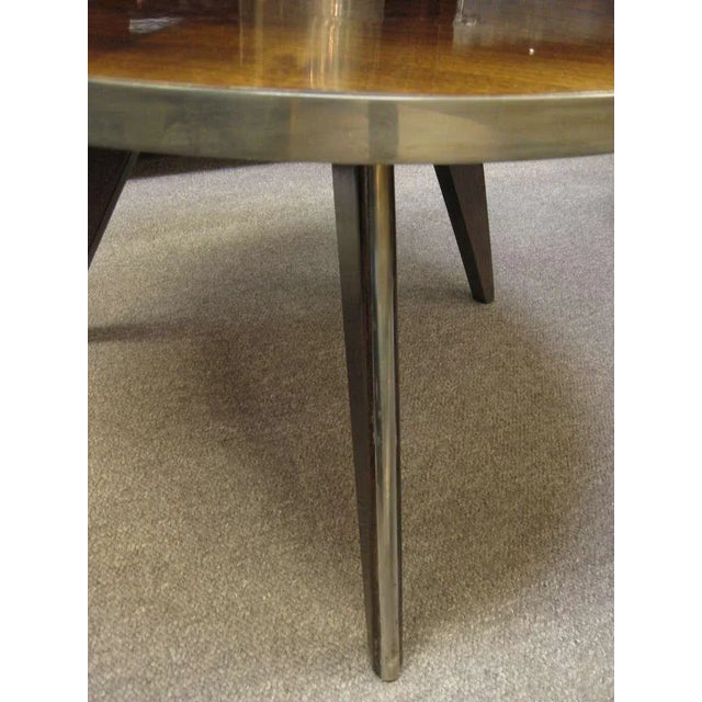 French Modern Occasional Table in Wood, Mirror, Nickeled Bronze For Sale - Image 10 of 11