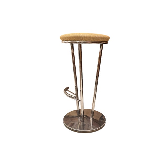 Vintage Chrome Bar Stools, 1980, Set of 2 For Sale - Image 4 of 5