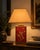Red Vintage Oriental Table Lamp with Embroidered Silk Panels, 1960s For Sale - Image 8 of 9