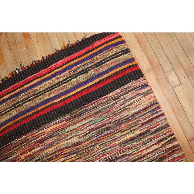 Textile Early 20th Century Zabihi Collection Silk American Rag Runner - 3'4" x 9'4" For Sale - Image 7 of 11