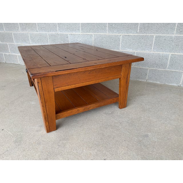 Broyhill Broyhill Attic Heirlooms Shaker Style Oak 50" Coffee Table For Sale - Image 4 of 11