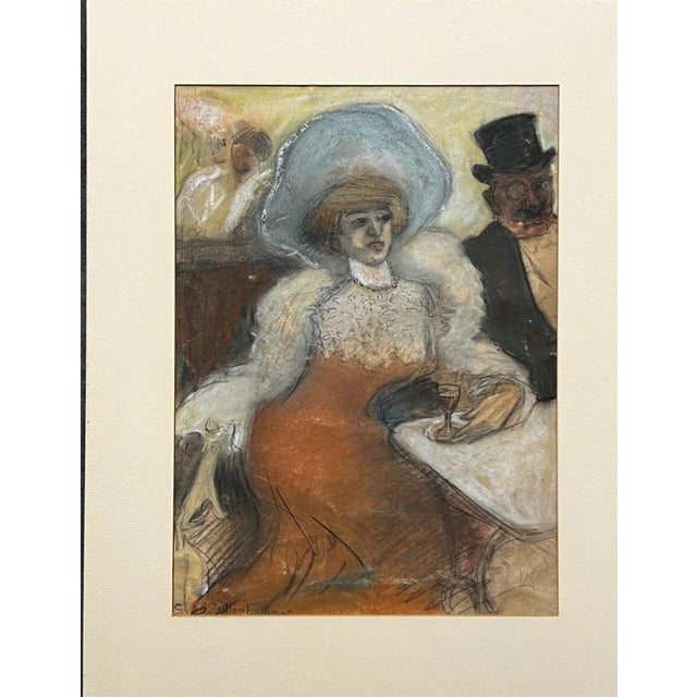 Gerhard Gyllenhammar, Lady, 1912, Pastel & Charcoal Drawing For Sale - Image 8 of 8