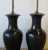 Black Ginger Jar Ceramic Pottery and Brass Table Lamps, Pair For Sale - Image 10 of 12