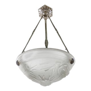 French Art Deco Pendant Light by Muller Freres 1920s France For Sale
