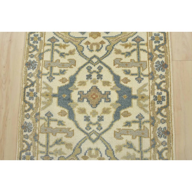 2020s Oushak Runner 2’7” X 7’11” Ivory Wool Tribal Hand-Knotted Oriental Rug For Sale - Image 5 of 12