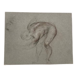 Original Charcoal Figure Drawing For Sale
