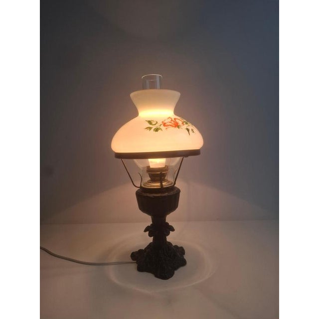 White Mid-Century Modern Czech Cast Iron Glass Lamp, 1960 For Sale - Image 8 of 16