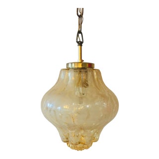 Brass & Bubble Glass Pendant / Ceiling Light From Limburg, Germany, 1960s For Sale