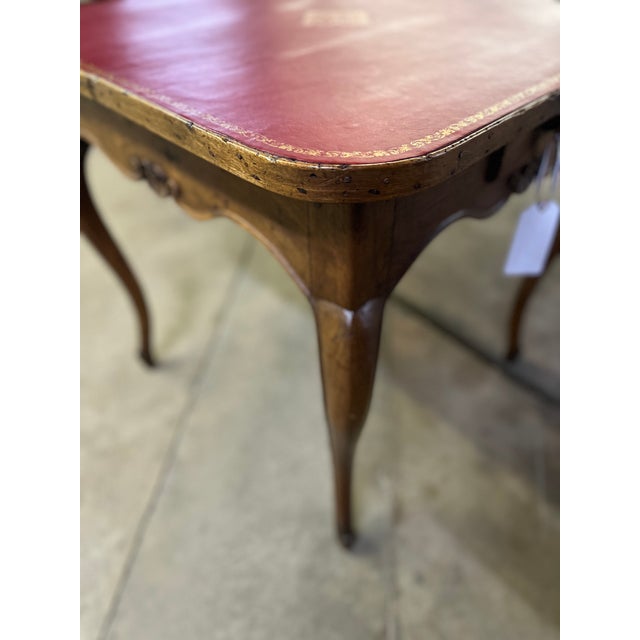 Animal Skin 18th Century Louis XV Style Epoque Game Table With Leather Top For Sale - Image 7 of 8