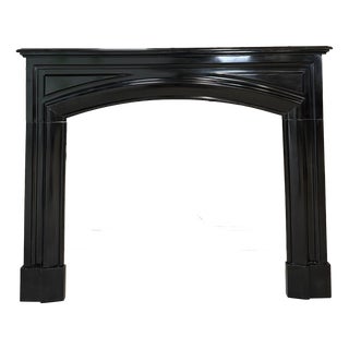 French Louis XIV Style Fireplace in Black Marble, 1900s For Sale