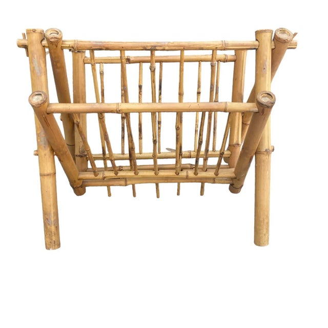 Late 20th Century Vintage Bamboo Folding Magazine Holder For Sale - Image 5 of 7