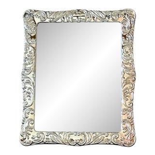 1980s Large Rococo Revival Silverplated Acanthus Scroll Picture Frame 12" × 10" for 9" × 11" Image For Sale