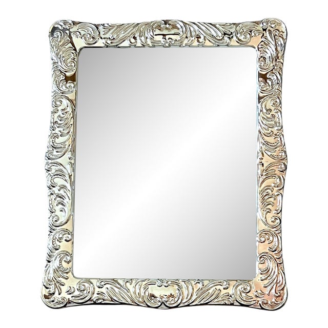 1980s Large Rococo Revival Silverplated Acanthus Scroll Picture Frame 12" × 10" for 9" × 11" Image For Sale